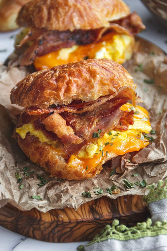 Breakfast Croissant Deluxe (Bacon or Sausage)